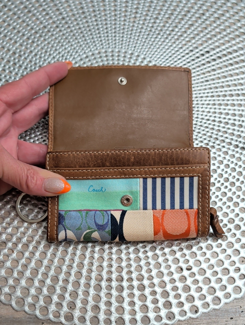 Coach Patchwork Multicolor Key Wallet - Picture 5 of 8